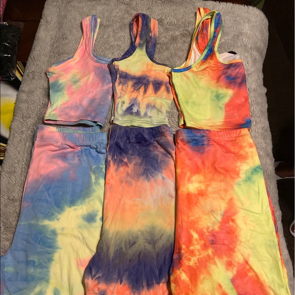 Tye dye biker sets